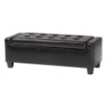 Baxton Studio Manchester Ottoman Ottoman, Storage, Contemporary, Black, Bonded Leather, Wood Frame