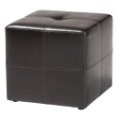 Baxton Studio Nox Brown Leather Small Inexpensive Cube Ottoman Nox Brown Leather Small Inexpensive Cube Ottoman, BSST-19-Dark Brown, Baxton Studio Affordable Modern Design