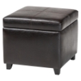Baxton Studio Dark Brown Full Leather Storage Cube Ottoman Chicago furniture, Chicago furniture stores, furniture in Chicago, Full Leather Storage Cube Ottoman, Living Room Furniture Chicago