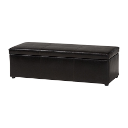 Baxton Studio Dennehy Dark Brown Modern Ottoman Sofa, Black Modern Ottoman, Contemporary, Discount, Upholstery, Hardwood, Black
