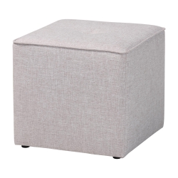 Baxton Studio Corinne Modern and Contemporary Light Grey Fabric Upholstered Ottoman Baxton Studio restaurant furniture, hotel furniture, commercial furniture, wholesale living room furniture, wholesale ottoman, classic standard ottoman
