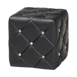 Baxton Studio Stacey Modern and Contemporary Black Faux Leather Upholstered Ottoman Baxton Studio restaurant furniture, hotel furniture, commercial furniture, wholesale living room furniture, wholesale ottoman, classic standard ottoman