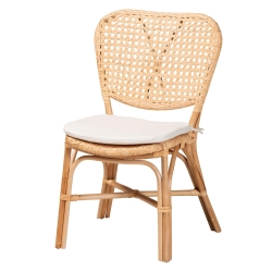 bali & pari Nadira Modern Bohemian Natural Brown Finished Rattan Dining Chair Baxton Studio restaurant furniture, hotel furniture, commercial furniture, wholesale dining room furniture, wholesale dining chairs, classic dining chairs