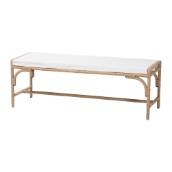 bali & pari Nasim Modern Bohemian Natural Jute and Metal Accent Bench bali & pari Nasim Modern Bohemian Natural Seagrass and Metal Accent Bench