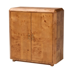 bali & pari Valora Modern and Contemporary Natural Mappa Real Burl Wood 2-Door Console Cabinet bali & pari Valora Modern and Contemporary Natural Mappa Real Burl Wood 2-Door Console Cabinet
