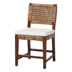 bali & pari Alise Handwoven Seagrass Dining Chair with Mahogany Wood Frame - Woven Back and Seat Chair for Dining Room or Kitchen, Earthy Brown bali & pari Alise Handwoven Seagrass Dining Chair with Mahogany Wood Frame - Woven Back and Seat Chair for Dining Room or Kitchen, Earthy Brown