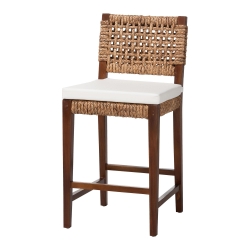 bali & pari Alise Handwoven Seagrass Counter Stool with Mahogany Wood Frame - Counter-Height Chair with Woven Back and Seat for Kitchen Island or Home Bar, Earthy Brown bali & pari Alise Handwoven Seagrass Counter Stool with Mahogany Wood Frame - Counter-Height Chair with Woven Back and Seat for Kitchen Island or Home Bar, Earthy Brown