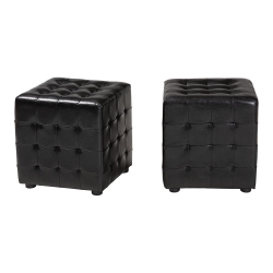 Baxton Studio Siskal Black Modern Cube Ottoman (Set of 2) Baxton Studio Siskal Black Modern Cube Ottoman (Set of 2), Baxton Studio Affordable Modern Furniture