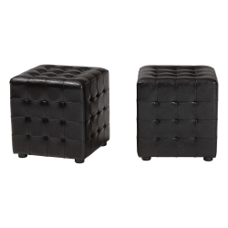 Baxton Studio Siskal Dark Brown Modern Cube Ottoman (Set of 2) Baxton Studio Siskal Dark Brown Modern Cube Ottoman (Set of 2), Baxton Studio Affordable Modern Furniture