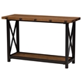 Baxton Studio Herzen Rustic Industrial Style Antique Black Textured Finished Metal Distressed Wood Occasional Console Table Baxton Studio restaurant furniture, hotel furniture, commercial furniture, wholesale living room furniture, wholesale sofas & loveseats, classic sofa set